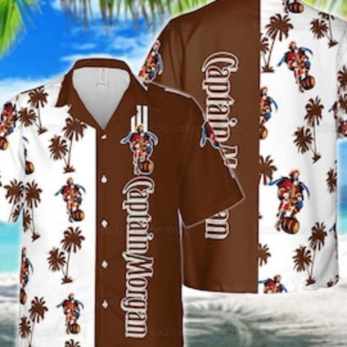 Captain Morgan Alcohol Rum Button Hawaiian Summer Shirt For Men