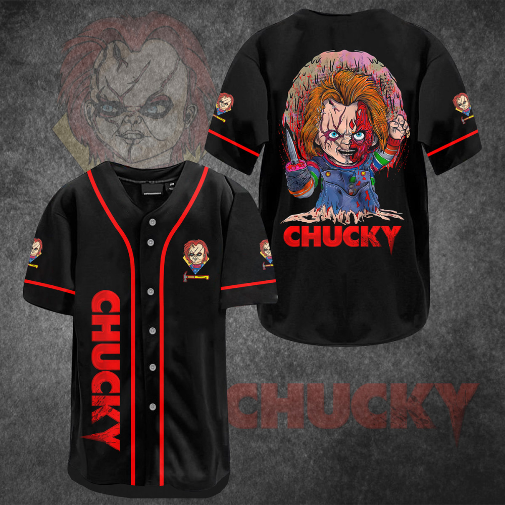 Chucky Horror Character Baseball Jersey – Limited Edition: Spook Up Your Style