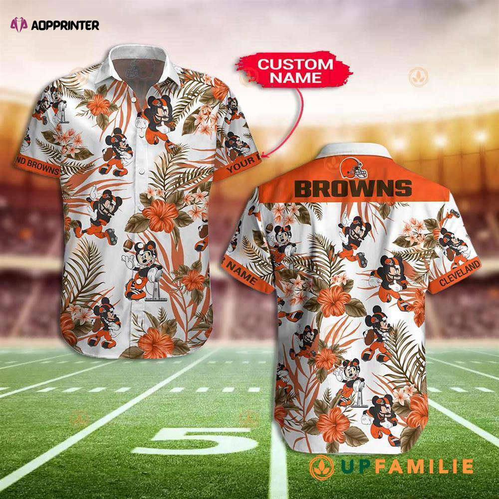 Cleveland Browns Mickey Aloha Beach Custom Hawaiian Shirt