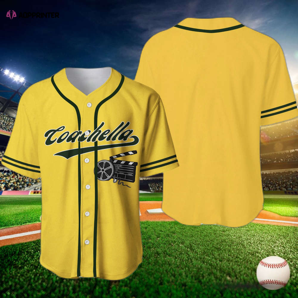 Coachella Film Logo Baseball Jersey: Trendy Music Lovers Apparel