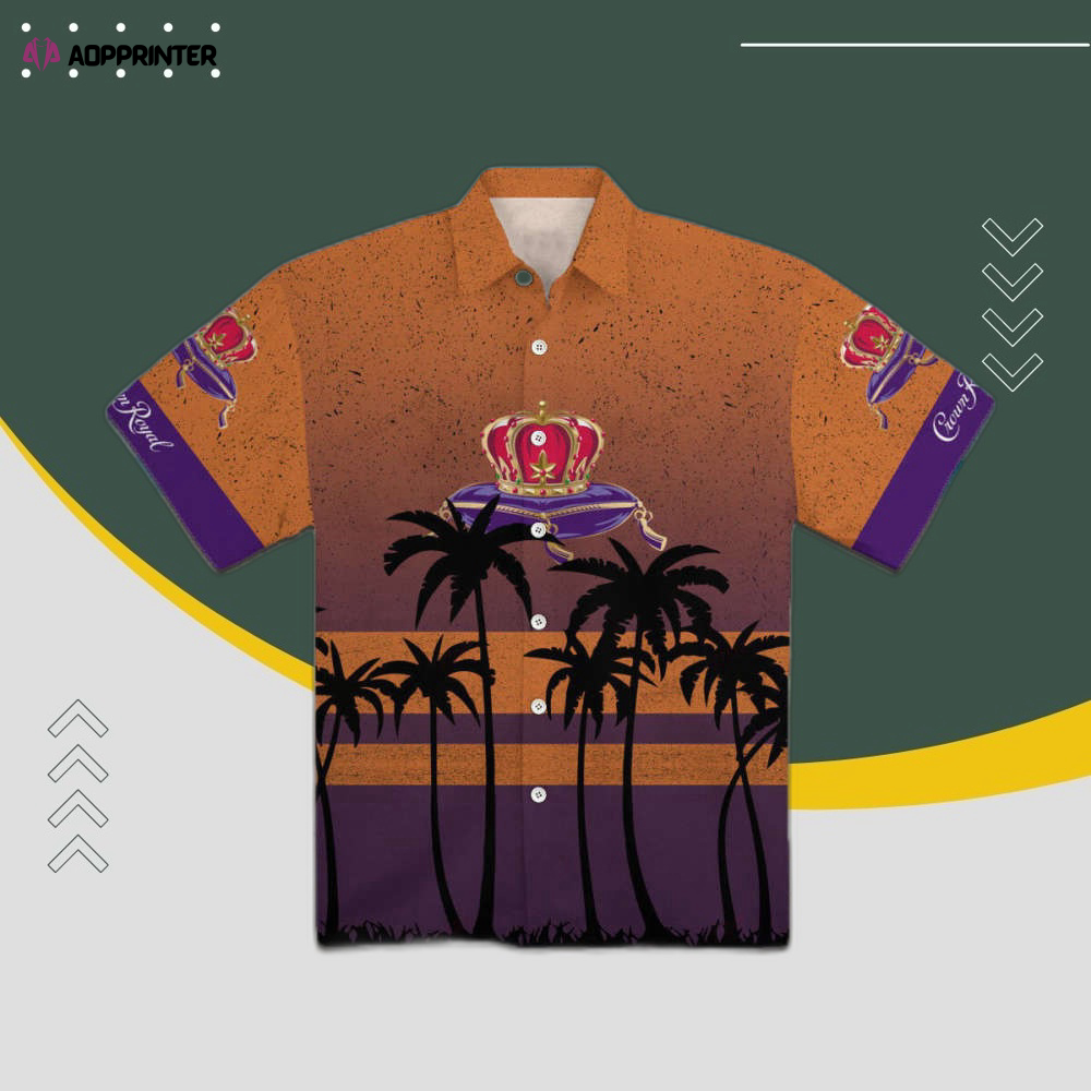Crown Royal Skeleton Hawaiian Shirt Black Tropical Button Shirts