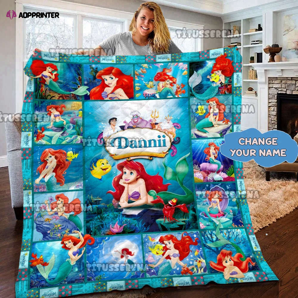 Custom                Ariel                The                Little                Mermaid                Quilt                Blanket                                Ariel                Princess                Bedding                Set                                Mermaid                Kids                Bedding                Set                Blanket                                Cartoon                Blanket