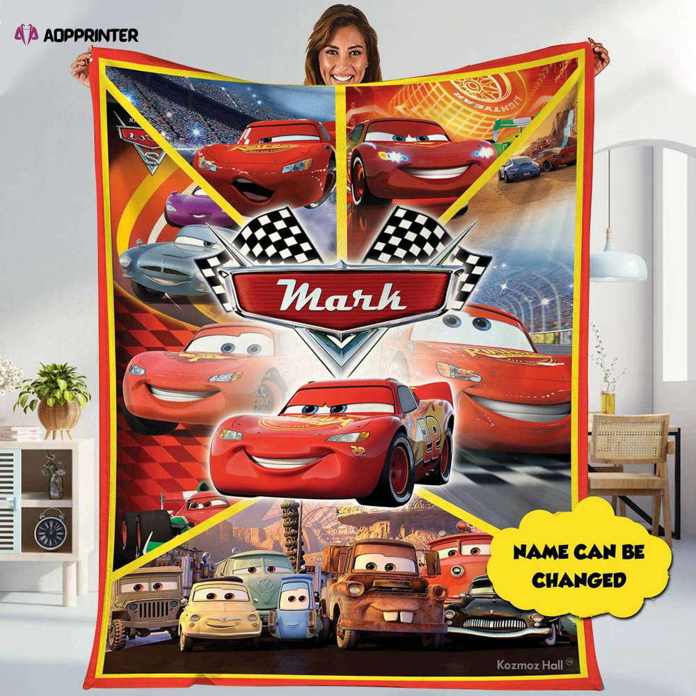 Custom Cars Blanket, CarsKid Gift, Lightning Mcqueen Lovers Gift, Kid Blanket Quilt Bedding Set Sofa