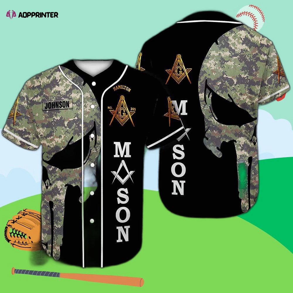 Custom Coast Guard Skull Mason Baseball Jersey: Personalized  Stylish & Unique