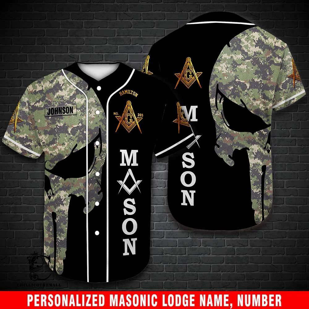 Custom Coast Guard Skull Mason Baseball Jersey: Personalized  Stylish & Unique