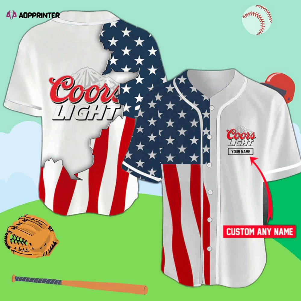 Custom Coors Light American Flag Jersey: Personalized Baseball Apparel