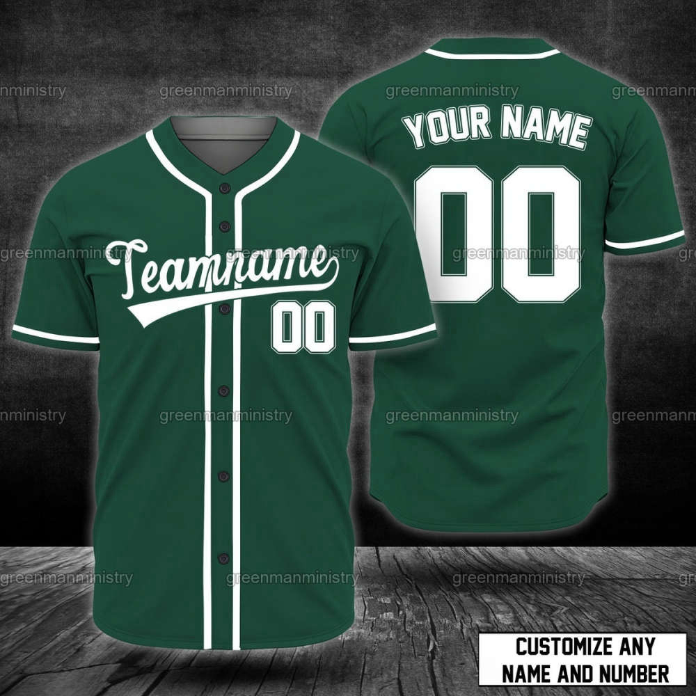 Custom Forest Green Baseball Jersey with Personalized Team Name – Stand Out on the Field,