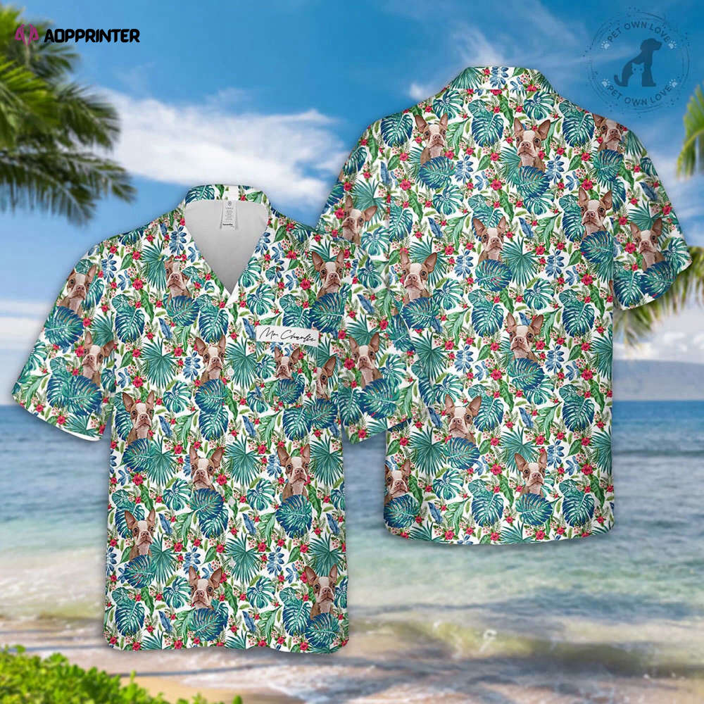 Custom Dog Shirt Hawaii with Name Personalized Cat Hawaii Beach Short Sleeve Shirt   Personalized Text on Sleeve Shirt