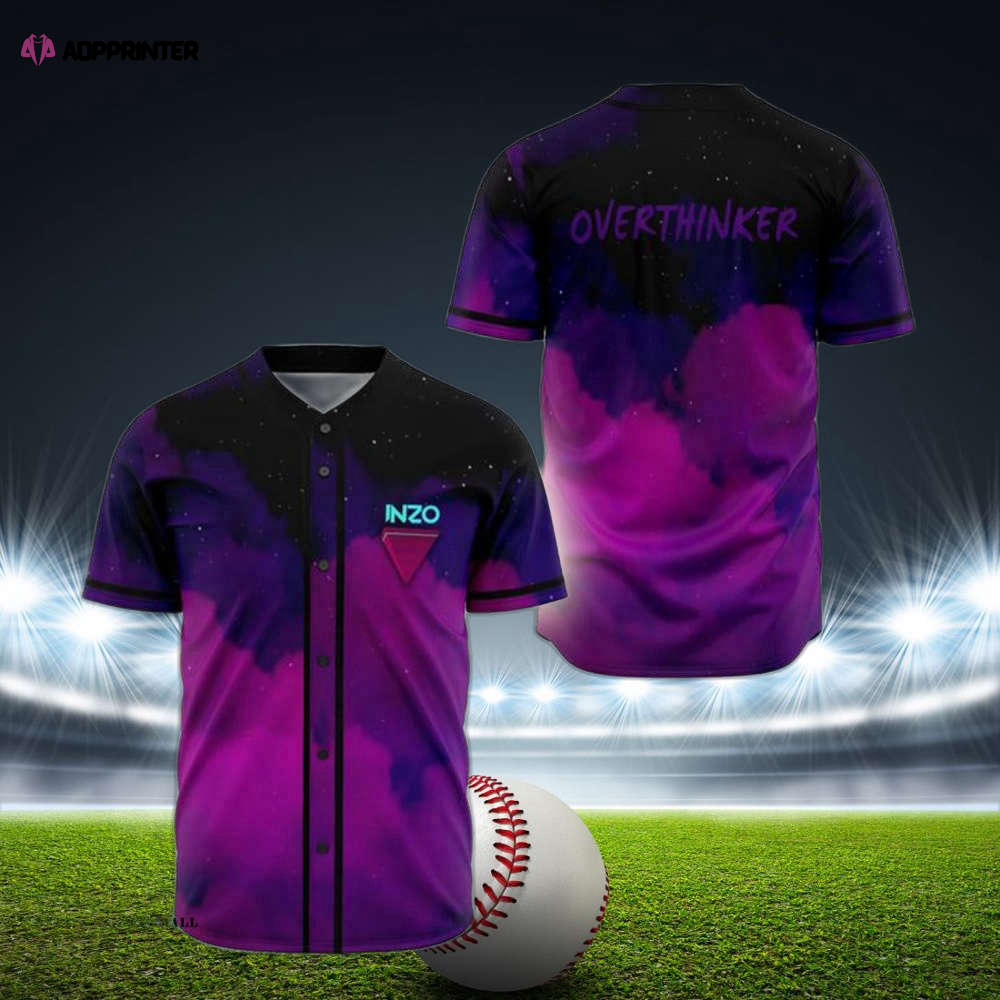 Custom Inzo Overthinker Rave EDM Baseball Jersey – Personalized Design: Your Ultimate Party Outfit!