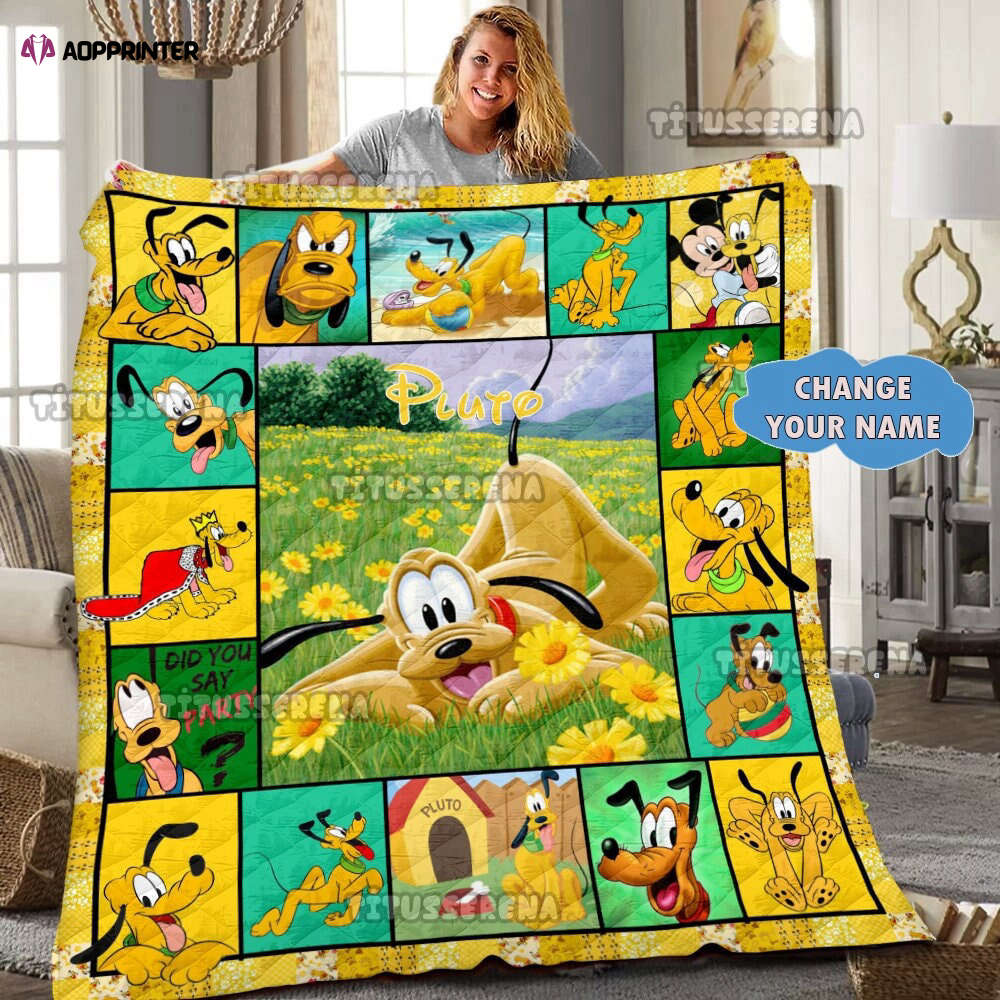 Custom Pluto Dog Quilt Blanket, Pluto Blanket Quilt, Pluto Blanket