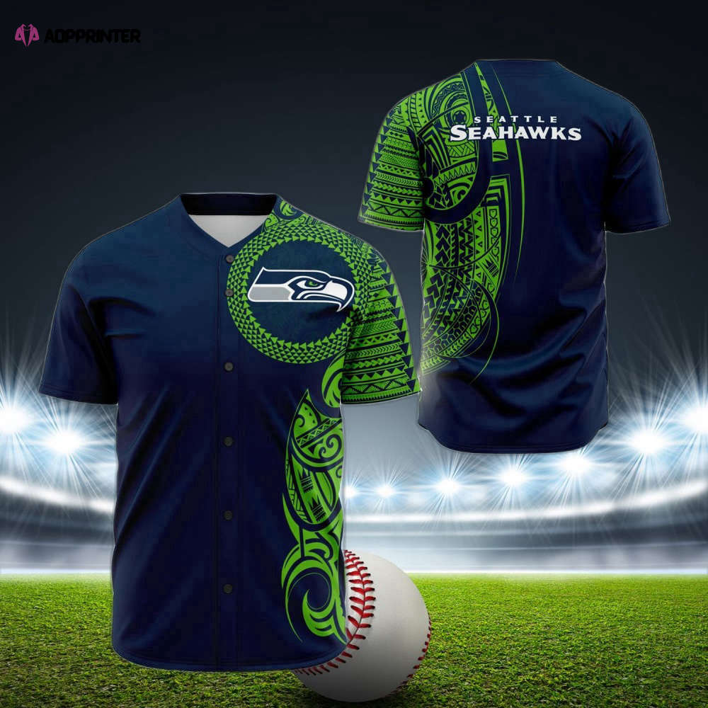 Custom Seahawks Polynesian Baseball Jersey – Personalized Design