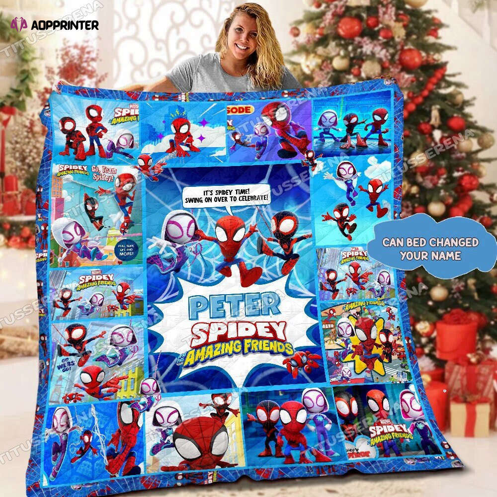 Custom Spidey and His Amazing Friends Blanket  Persaonailzed Spidey Blanket  Spiderman Fleece Blanket