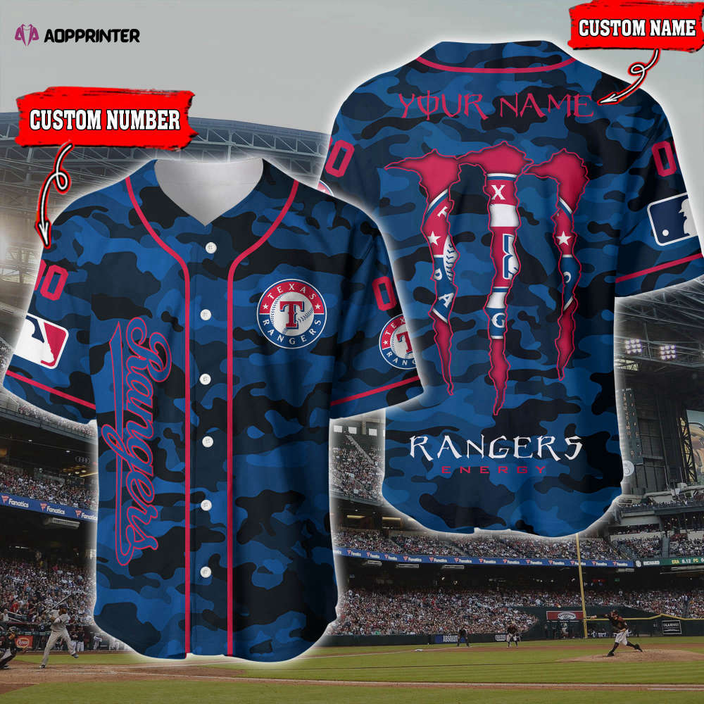 Custom Texas Rangers 3D Printed Baseball Jersey – Personalized Team Apparel