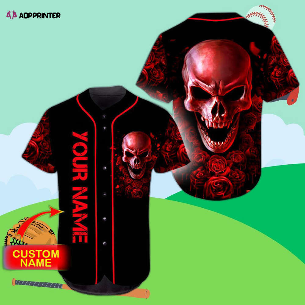 Customized Ghost Rose Blood Skull Baseball Jersey – Unique  Stylish  and Personalized