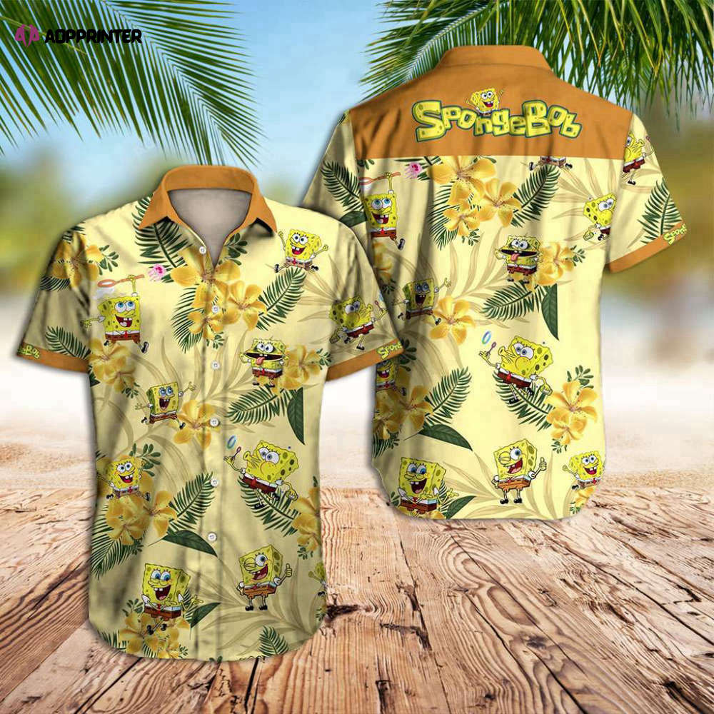 Cute Spongebob Hawaiian Shirt: Tropical Squarepants Style