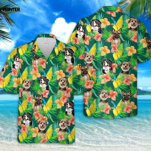 Own Custom Hawaiian Shirt and Short with Your Dog Face Breezy Hawaiian Print Dog Shirt Lightweight And Breathable