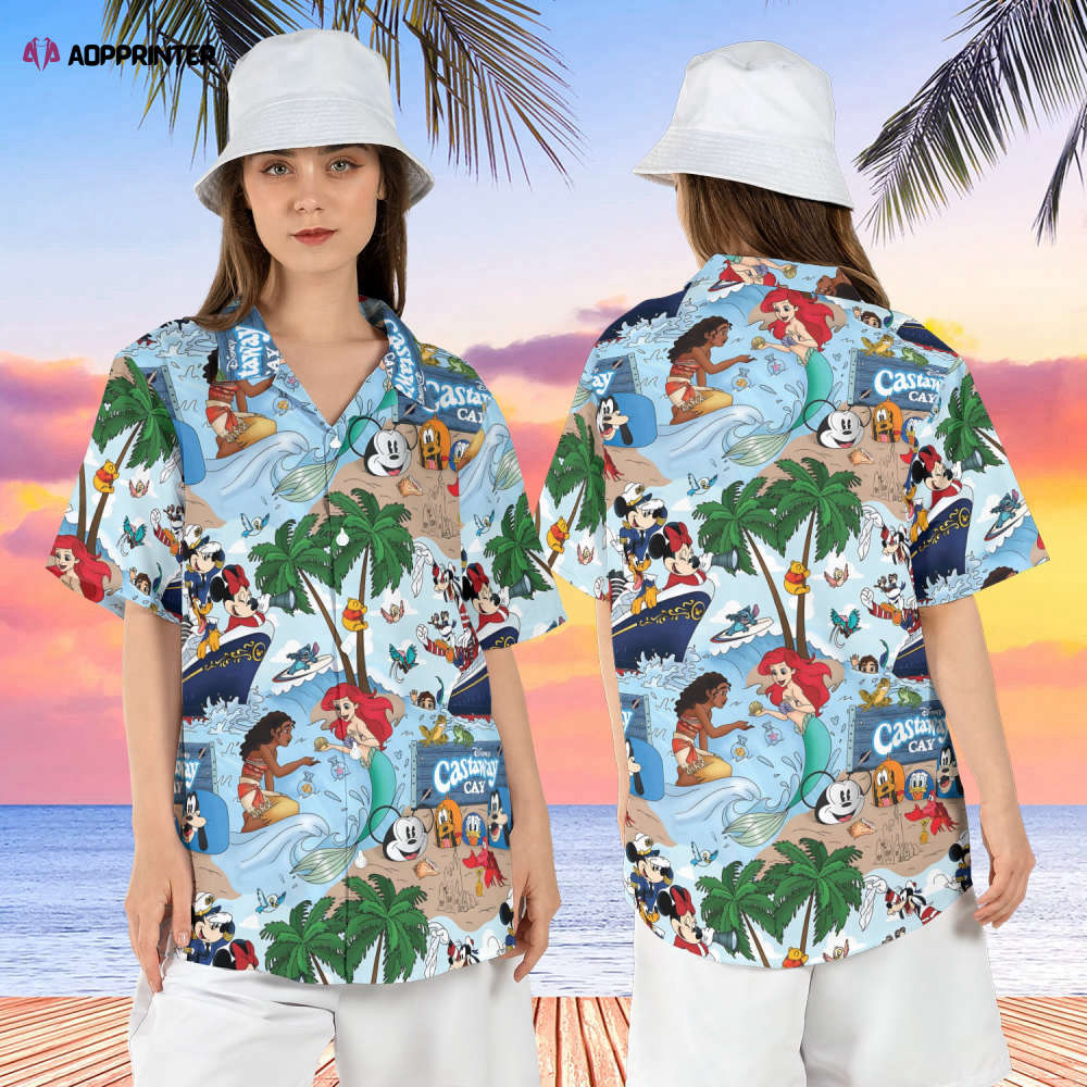 Disneyland Cruise Hawaiian Shirt Castaway Cay Short Sleeve Shirt Mickey and Friends Summer Beach Shirt Cruise Line Aloha Shirt