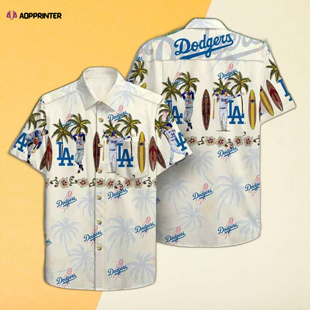 Dodger La Dodgers Pattern Hawaiian Shirt