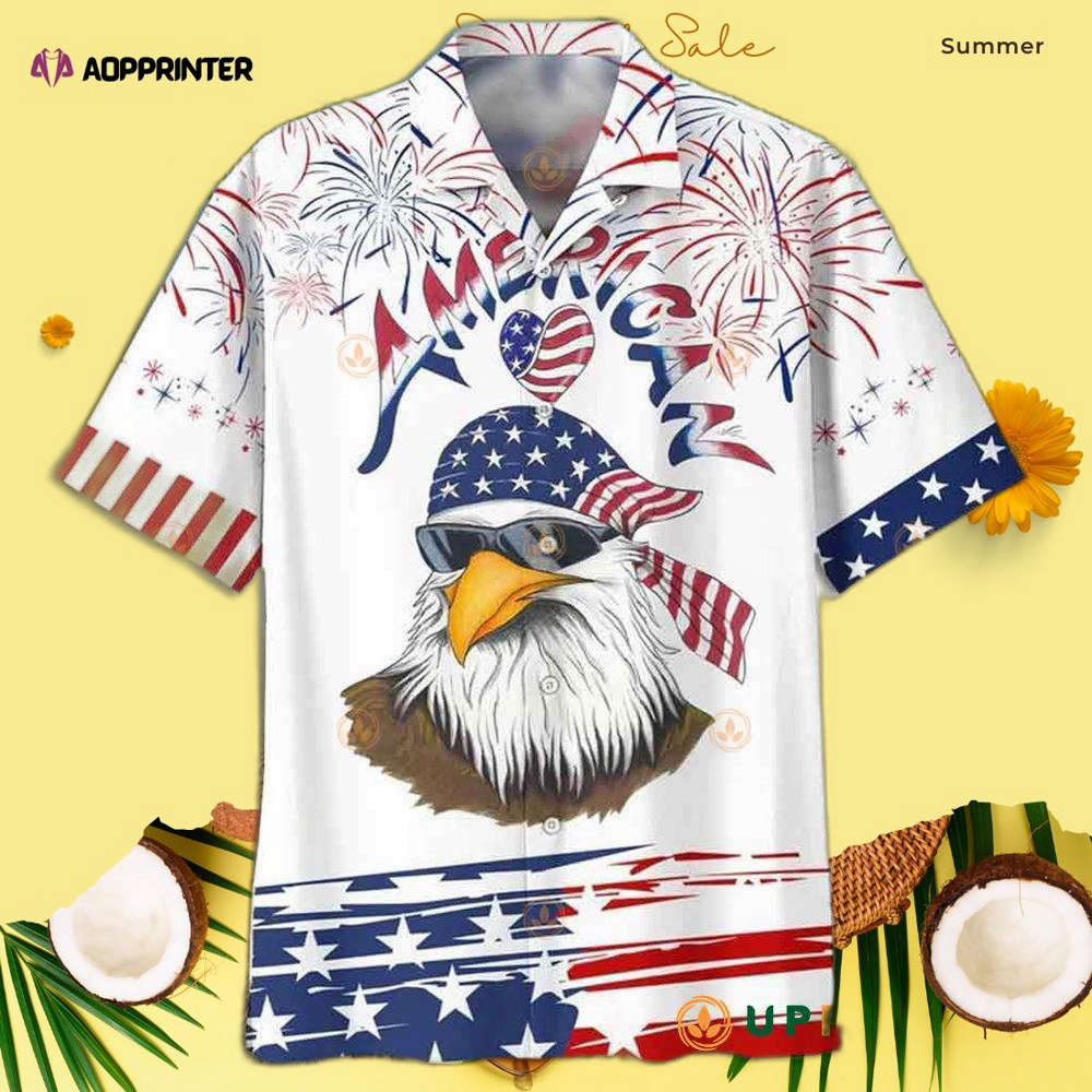 Eagle Cool Eagle Happy Independence Day Hawaiian Shirt