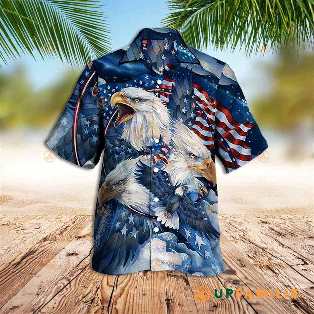 Eagle Eagle American Flag Cool Hawaiian Shirt