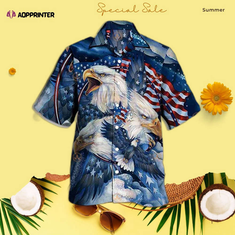 Eagle Eagle American Flag Cool Hawaiian Shirt