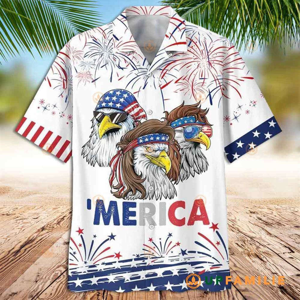 Eagle Merican Eagle Happy Independence Day Cool Hawaiian Shirt