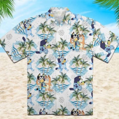 Father Day Bluey Sandcastles And Crabs Beach Printed Hawaiian Shirt