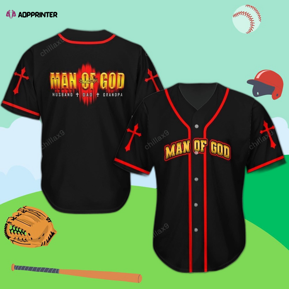 Fathers Day Man Of God Baseball Jersey – Stylish & Meaningful Gift