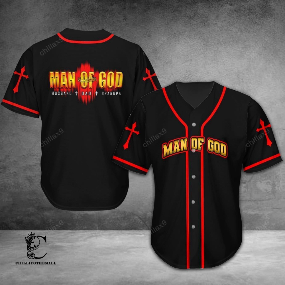 Fathers Day Man Of God Baseball Jersey – Stylish & Meaningful Gift