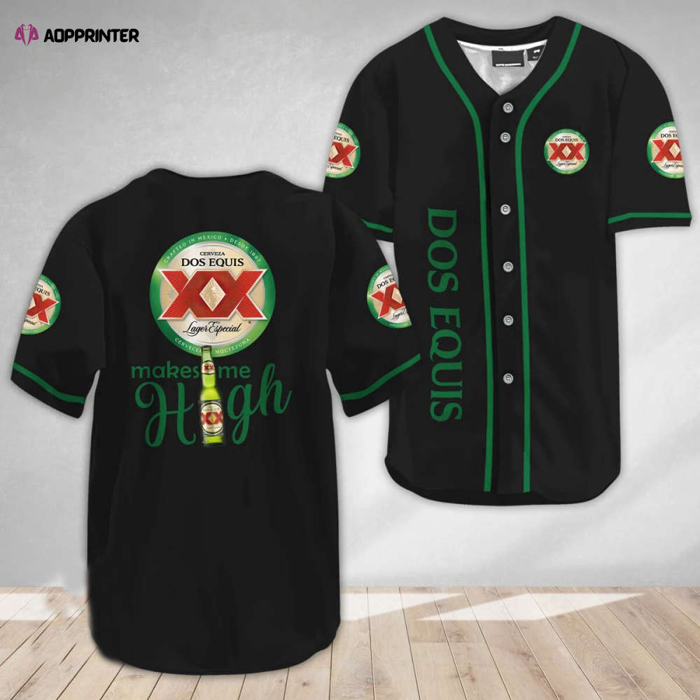 Get Elevated with Dos Equis: High Baseball Jersey for Ultimate Style