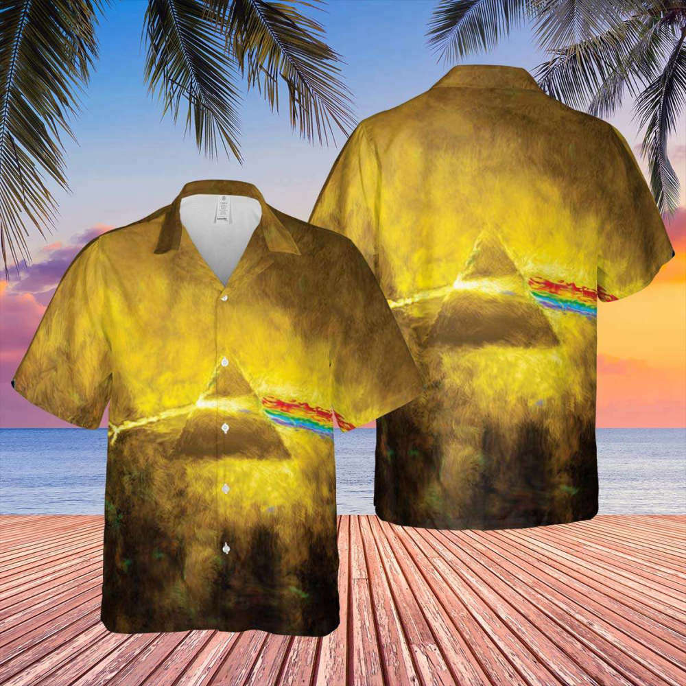 Golden Dark Side Of The Moon Pink Floyd Hawaiian Shirt