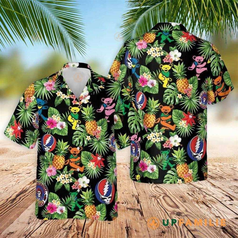 Grateful Dead Grateful Dead Aloha Dancing Bear Hawaiian Shirt