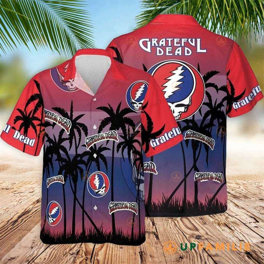 Grateful Dead Greatful Dead Sunset Beach Pattern Hawaiian Shirt