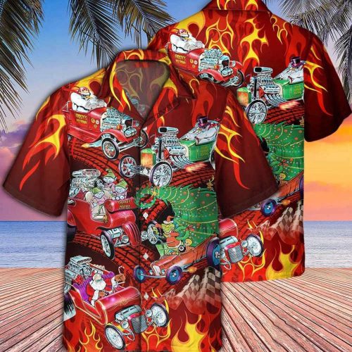 Hot Rod Santa Christmas Hawaiian Aloha Shirts – Best Holiday Attire