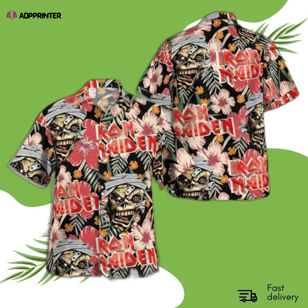 Iron Maiden Hibiscus Hawaiian Shirt