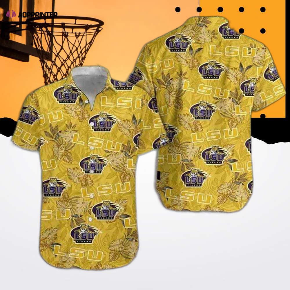 LSU Hawaiian Shirt: Tigers Palm Tree Tropical Shirt for LSU Fans