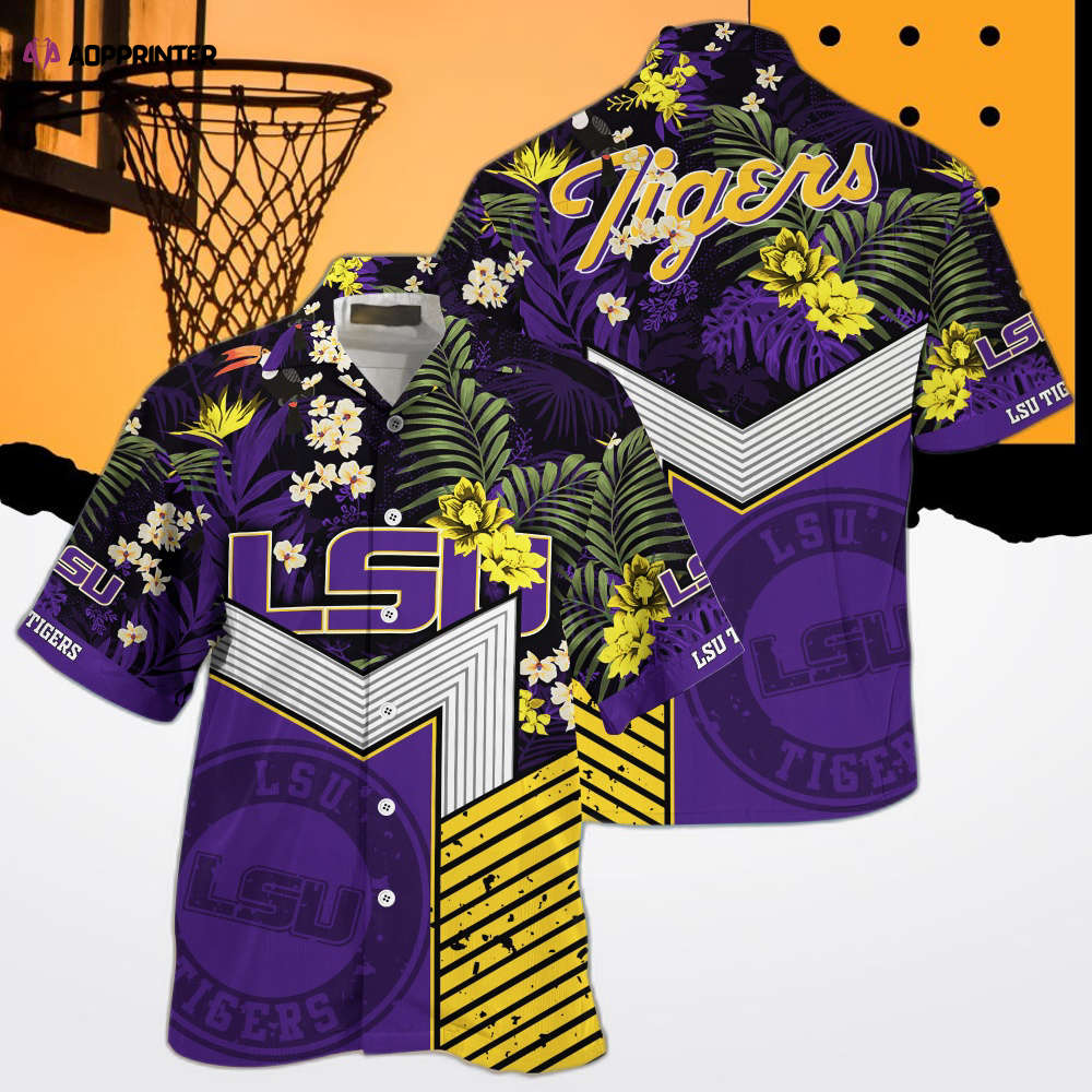NCAA LSU Tigers Flower Hawaiian Shirt 3D – Perfect LSU Tigers Gifts for Men