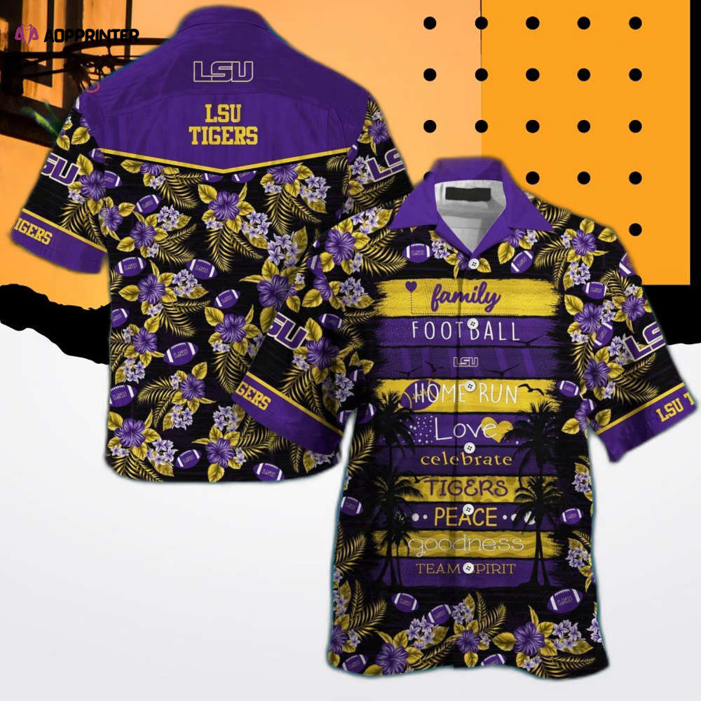 LSU Hawaiian Shirt: Tigers Palm Tree Tropical Design Perfect for LSU Fans