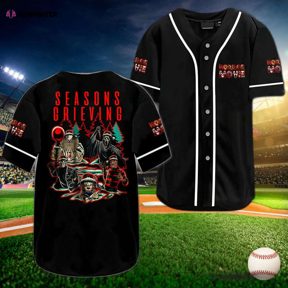 Men s Horror Movie Characters Baseball Jersey: Embrace Your Love for Scary Films!