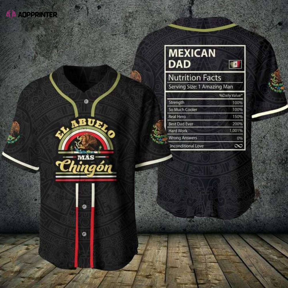 Mexican Dad Nutrition Facts Baseball Jersey – Stylish & Nutritious Apparel