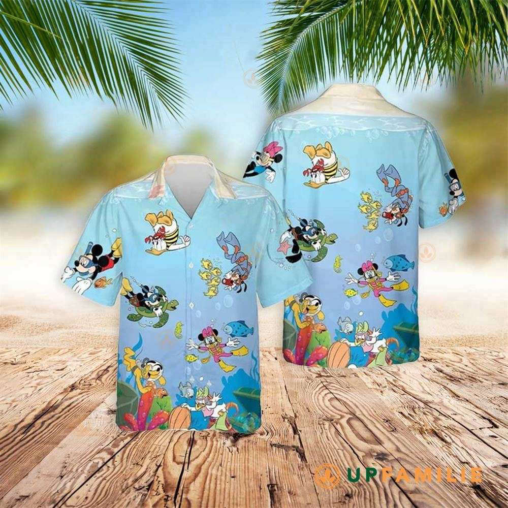 Mickey Mouse Disney Dive Mickey And Minnie Mouse Hawaiian Shirt