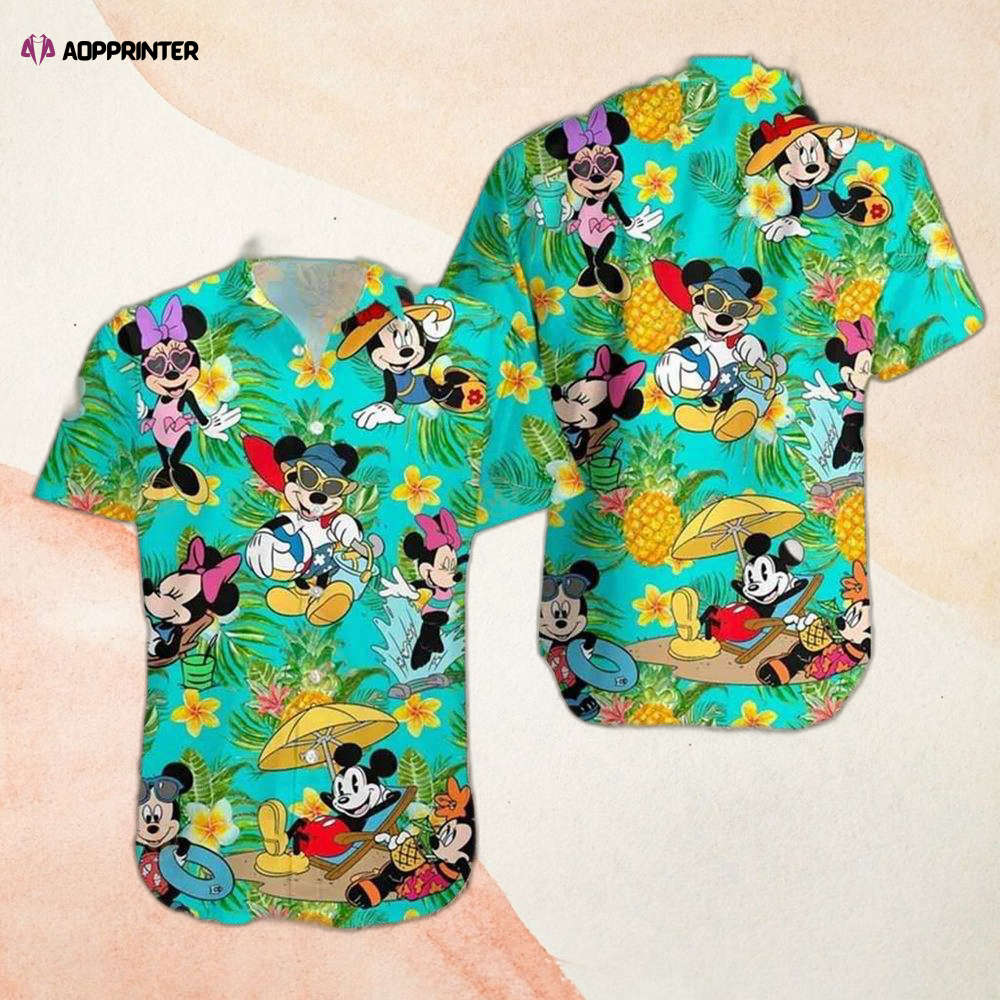 Mickey Mouse Mickey And Minnie Beach Disneyland Hawaiian Shirt