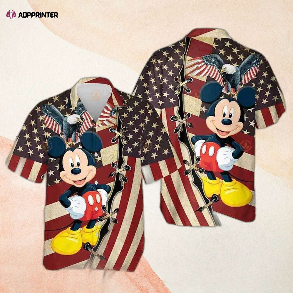 Mickey Mouse Mickey Mouse Us Flag Hawaiian Shirt