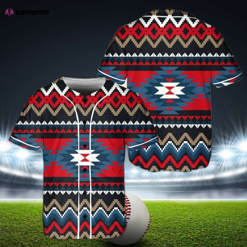 Native Baseball Jersey: Ornamental Pattern for Stylish Sports Enthusiasts