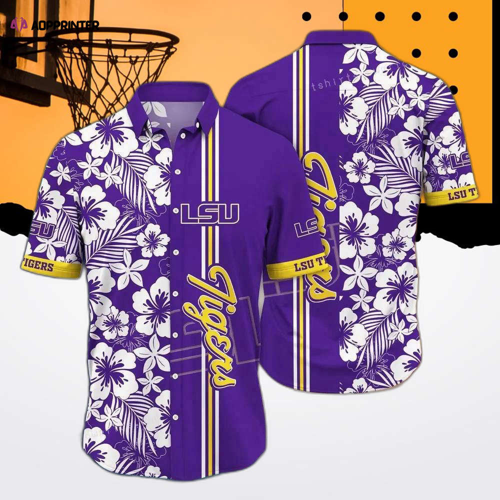 NCAA LSU Tigers Flower Hawaiian Shirt 3D – Perfect LSU Tigers Gifts for Men