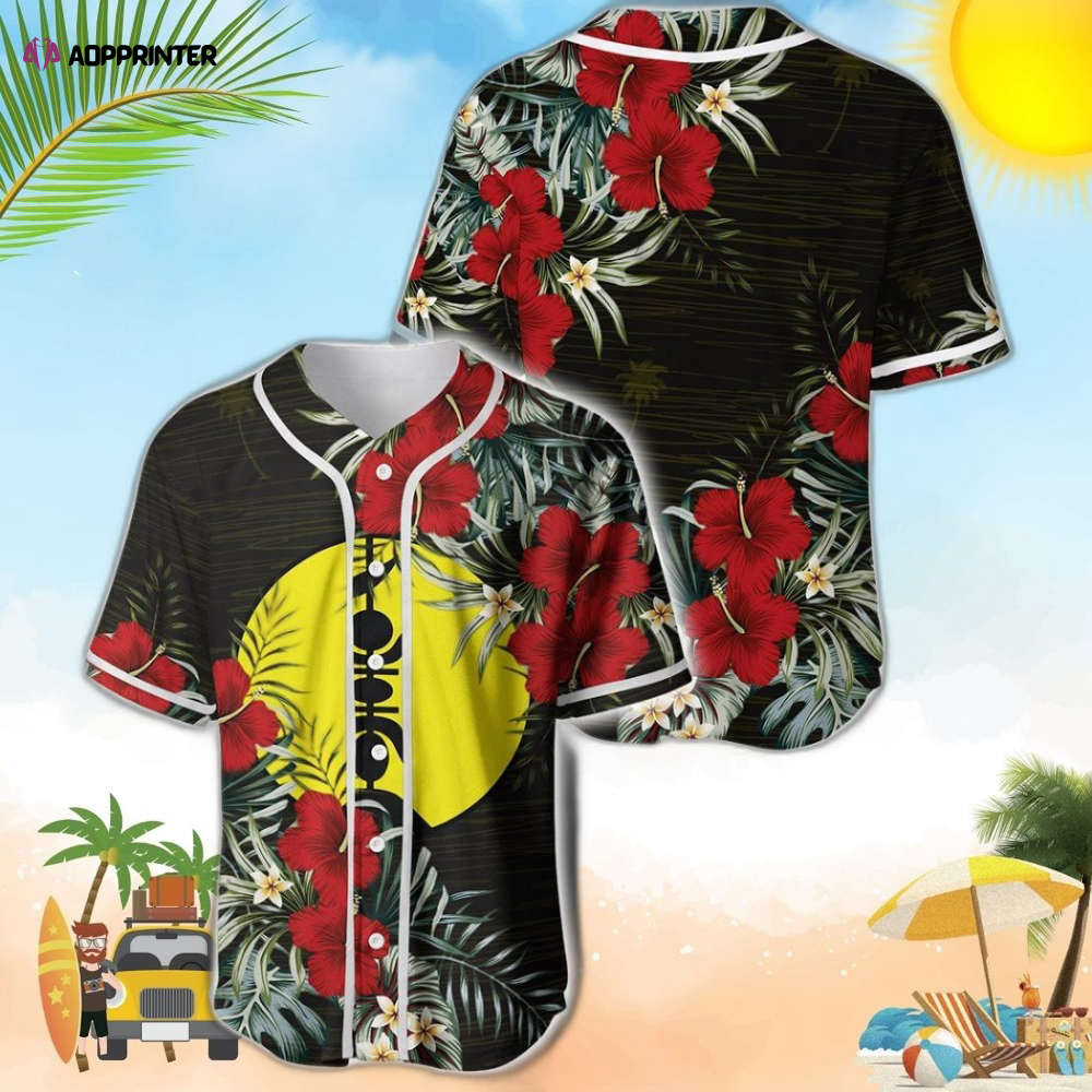 New Caledonia Flag Hibiscus Baseball Jersey: Vibrant Design for Fans