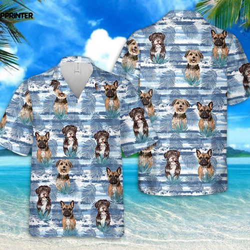 Design Your Own Hawaiian Shirt Featuring Your Dog’s Face Custom Green Dog Hawaiian Shirt