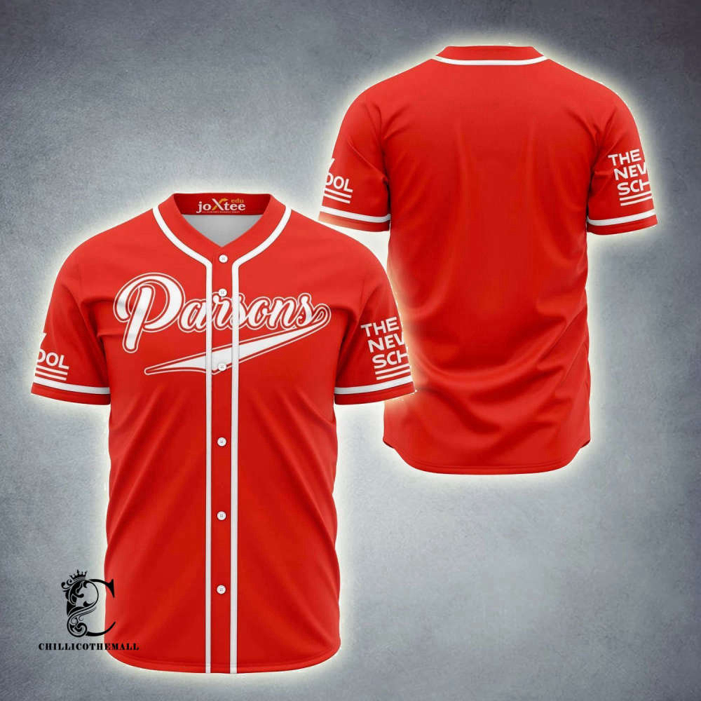 Parsons The New School Red Baseball Jersey