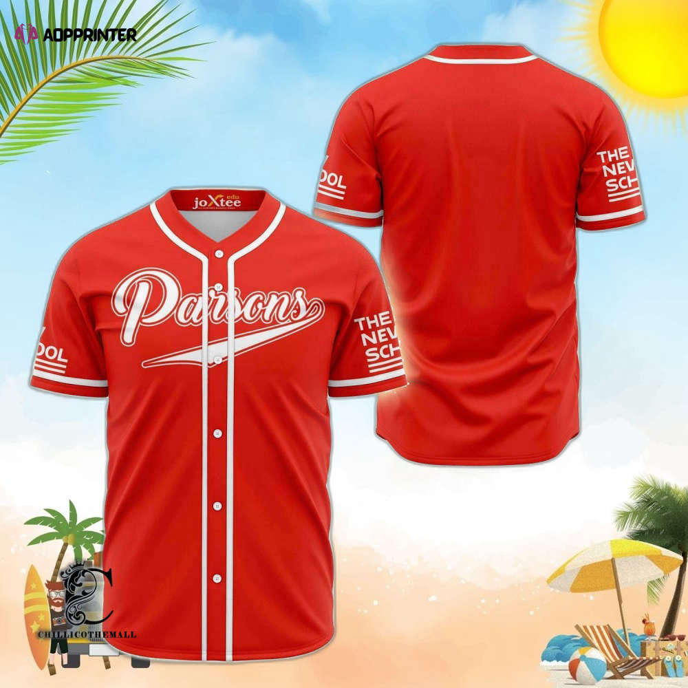 Parsons The New School Red Baseball Jersey