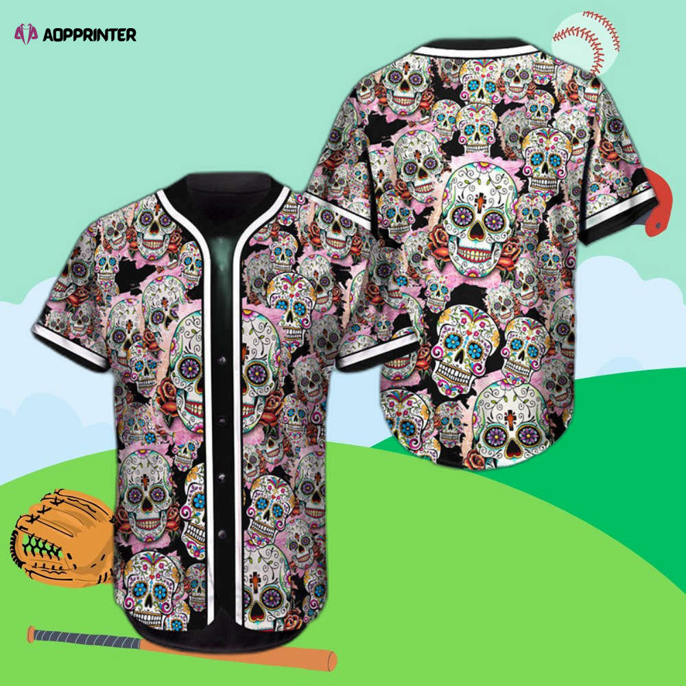 Pattern Color Sugar Skull Baseball Jersey